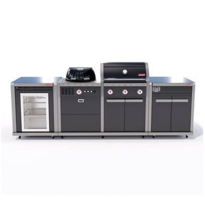 Coleman Revolution Dual Fuel Kitchen W/storage No Drawer/fridge Module Blk Gloss