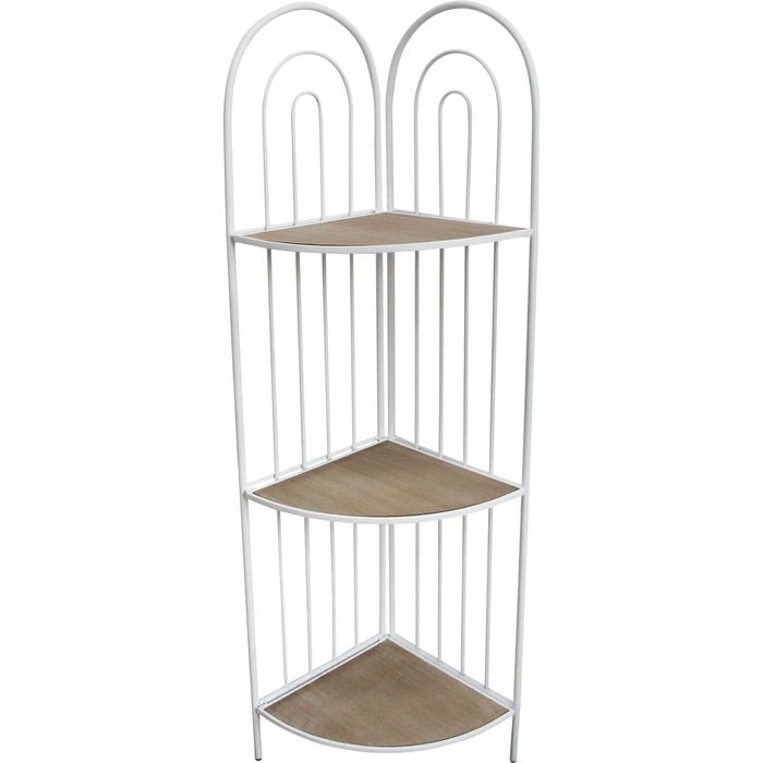 LVD Archie Wood Metal 123.5cm Corner Display Stand Rack - White