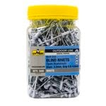 Otter White® 3.2 x 0.8 - 4.8mm Multi-Grip Open Aluminium Blind Rivets - 500 Pack