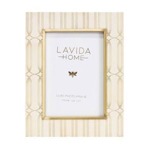 Lvd 5x7 In Amara Resin Picture/photo Frame Cream/gold 24.13x19.05x1.27cm