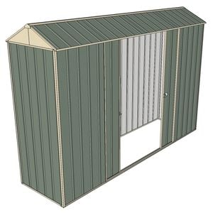 Build-a-Shed 0.8 x 3 x 2.1m Gable Double Sliding Side Door Shed - Green