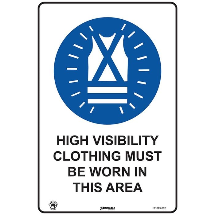 Pinnacle Signage 600 x 400mm High Visibility Clothing Must Be Worn In This Area Sign