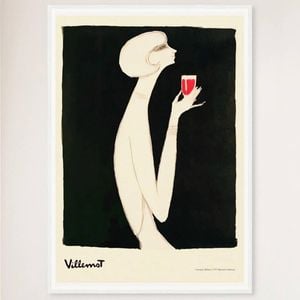 Galrie Campari Bitter 1977 Vintage Poster by Bernard Villemot - Retro Wall Art, White Frame, 50 x 70cm (20 x 28inch)
