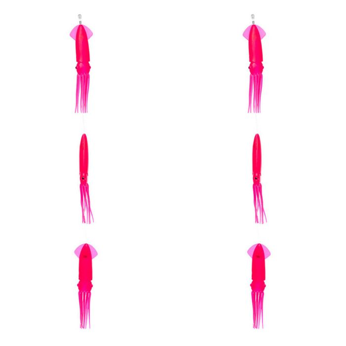 2PK Sea Pro 3 Squid Daisy Chain Offshore Trolling Lure 25.5x11cm - Pink