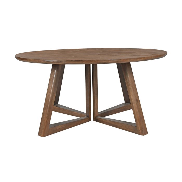 Chatteris 160cm Solid Timber Round Dining Table Brown
