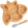 Tiny Ding Bamboo Unicorn Baby Weaning Plate & Fork Set