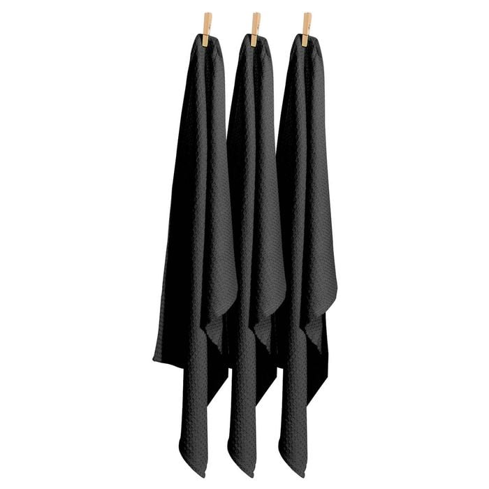 London Waffle 3 Pack Tea Towel - Black
