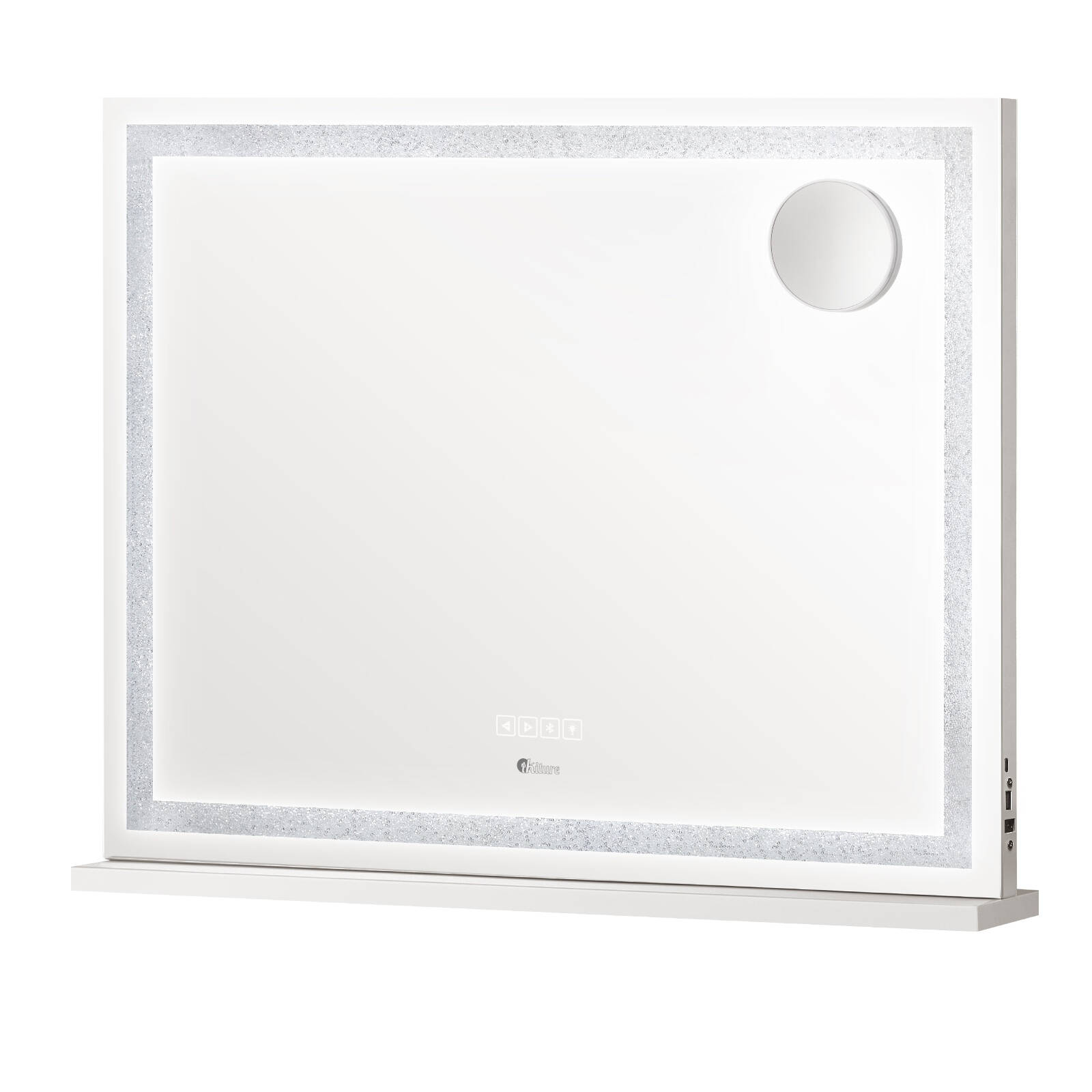 Oikiture Makeup Mirror 80x62cm Bluetooth Crystal Hollywood Vanity Wall Mirrors