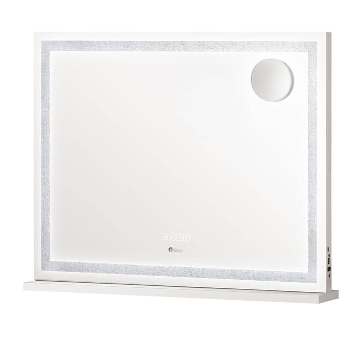 Oikiture Makeup Mirror 80x62cm Bluetooth Crystal Hollywood Vanity Wall Mirrors