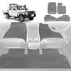 6D Diamond Car Floor Mats for Toyota LandCruiser 79 Series Double Cab 2012-Current-Full Set-Grey-Outback GT