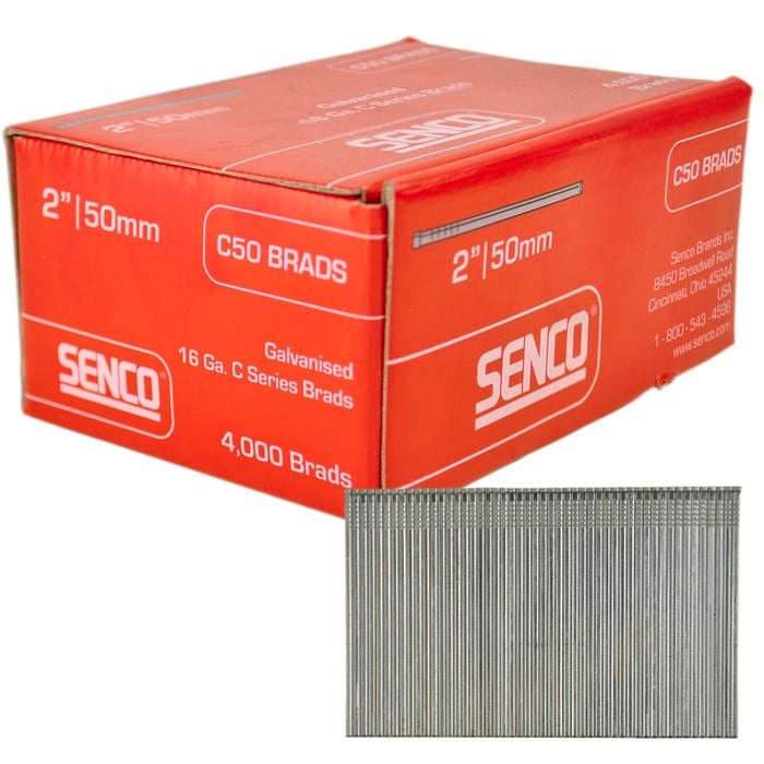 Senco 50mm x 1.6g Galvanised Collated C Brad Nails - 4000 Pack
