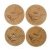4pc Lvd Handcrafted Whale Genuine Leather Coaster Set Tableware 10x10cm