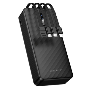 Borofone BJ84A 20000mAh Portable Power Bank with Built-In USB-A, USB-C, Micro-USB & Lightning Cables
