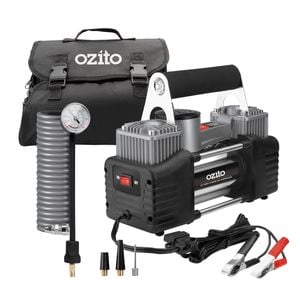 Ozito 12V 70L/min 145 PSI Twin Cylinder Air Compressor
