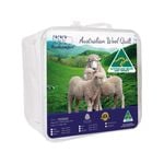Woolcomfort Single White 100% Australian Made 700GSM Merino Wool Quilt/Duvet/Doona