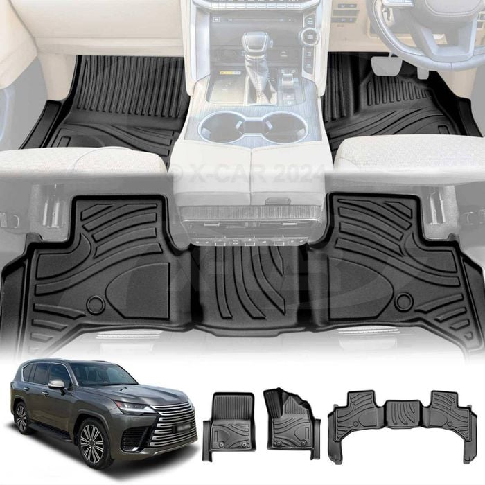 3D Heavy Duty All Weather Car Mat Floor Liner Complete Set for Lexus LX Series LX500d LX600 2021-Onwards