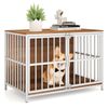 Costway 100cm Dog Kennel Heavy-duty Dog Cage Crate Natural