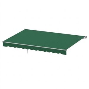 Instahut Retractable Folding Arm Awning Manual Sunshade 5mx3m Dark Green