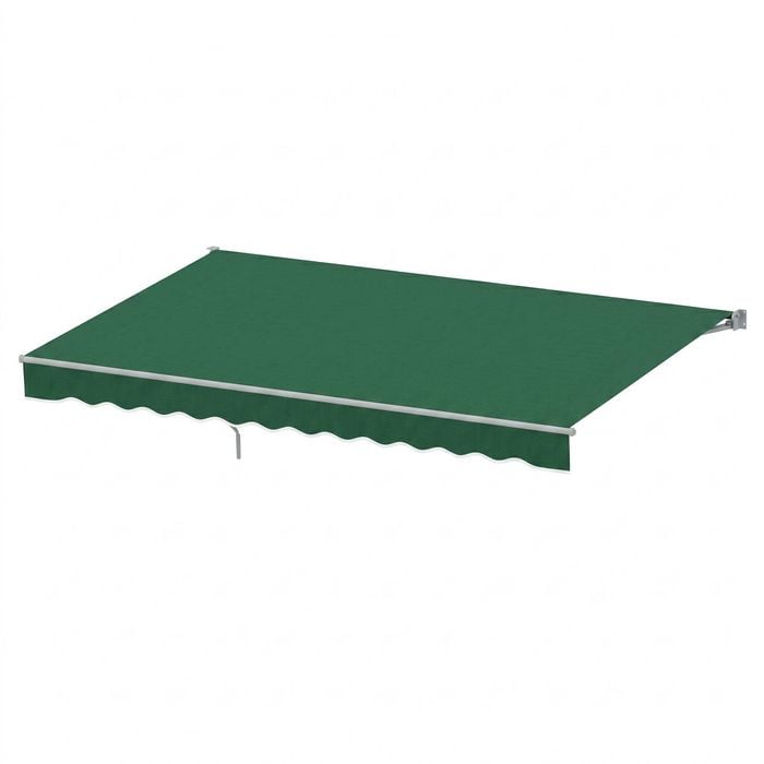Instahut Retractable Folding Arm Awning Manual Sunshade 5mx3m Dark Green