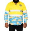 NRL Titans 'Camo' Hi-Vis L/S Cotton Drill Shirt - Medium
