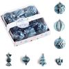 Catzon 28 Pcs Christmas Tree Ornaments Including Candy Snowflake Shaped for Holiday-Blue