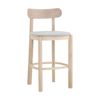 Modern Furniture Lowen Bar Stool Oak Legs Light Grey Fabric 46x43.5x87.3cm