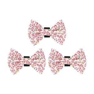 3PK Wicked Pets Bow Tie Animal Print Hook and Loop Polyester Dog Collar Multi