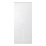 European Cabinetry White VJ Oval Brass Stockholm Storage Cupboard