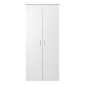 European Cabinetry White VJ Oval Brass Stockholm Storage Cupboard