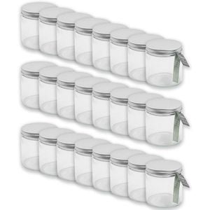 24PK Glass & Co Olivia Round Silver Screw Lid Preserving Storage Jar 500ml Clear