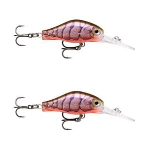 2x Rapala 4cm Shadow Rap Fat Jack Crankbait Fishing Lures - Purple Prawn UV