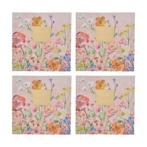 4pk Gibson Gifts Saffron Noteblock With Pen Stationery Notebook Floral Theme