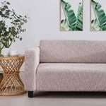 Sherwood Faux Linen Stretch Fit Couch Covers Rose 3 Seater