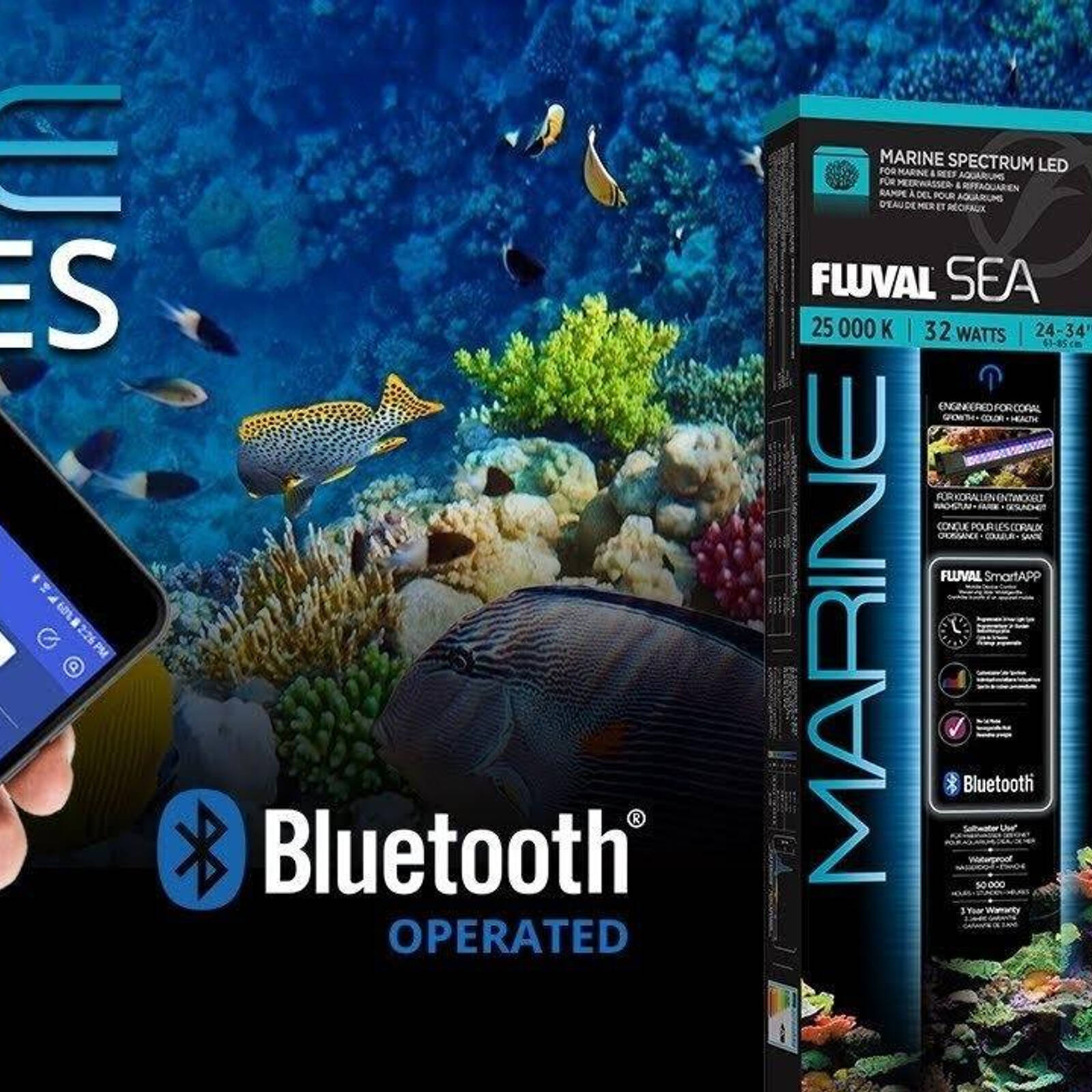 Fluval Sea Marine and Reef LED 3.0 Light 61 85 CM Bunnings Australia