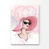 Lady With Pink Hat Fashion Store Print 100% Australian Made 100x150cm (Stretched Canvas)