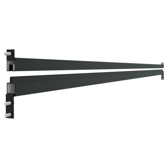 ProtectorAl 60 x 1765 x 40mm Black Satin Aluminium Top & Bottom Rail Set
