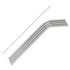 4pc Stainless Steel Straws & Cleaning Brush Set - 21cm
