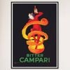 Galrie Bitter Campari Vintage Advertising Poster by Leonetto Cappiello Italian Art, Black Frame, A0 84 x 119cm (33 x 47inch)