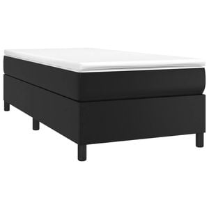 vidaXL Bed Frame Mattress Base Black 106x203 cm King Single Size Faux Leather
