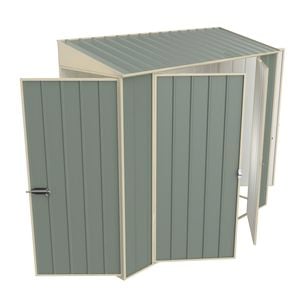 Build-a-Shed 0.8 x 2.3 x 2.0m Tunnel Shed Tunnel Hinged Door Plus Double Hinged Side Door - Green