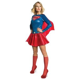 Dc Comics Supergirl Womens Dress Up Halloween Party Costume/Cape Outfit Size L