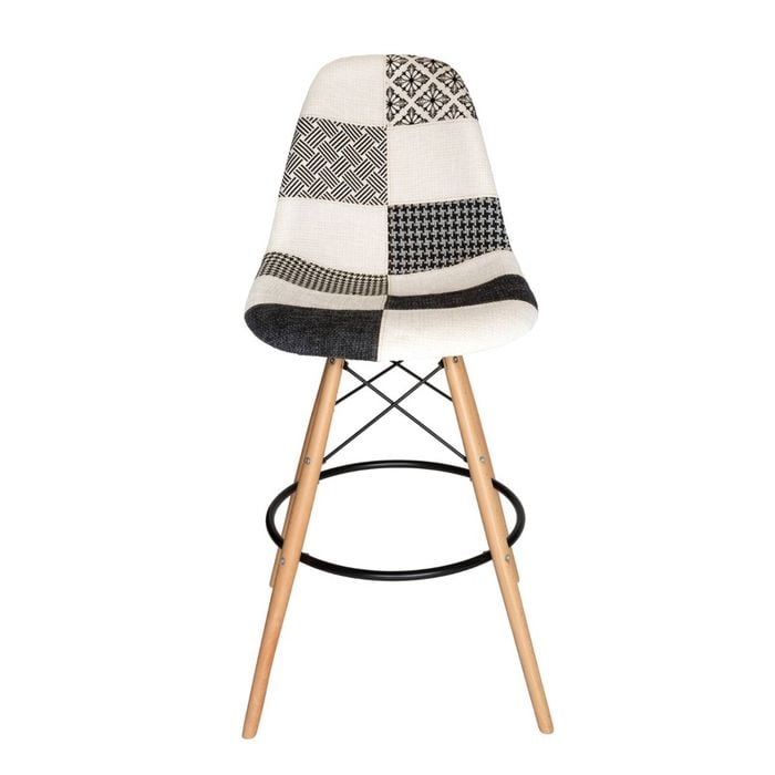 Sk Designer Living | Replica Eames Dsw Stool | Fabric & Natural - Multicoloured V3