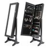 La Bella Black Mirror Jewellery Cabinet LOWE 146cm Organiser 2 Drawers