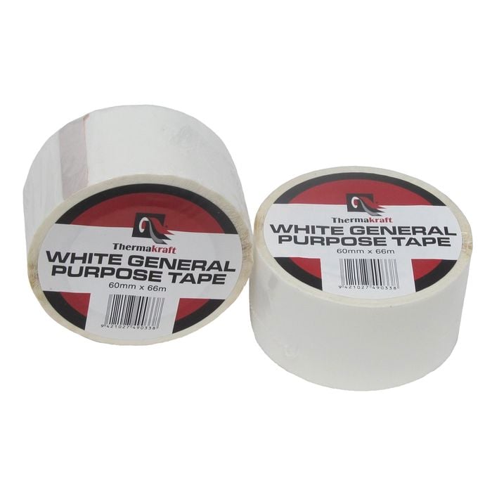Thermakraft General Purpose Tape White 60mm x 66m
