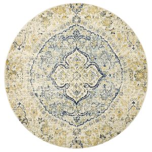 The Rug Connection Gallery 867 Off White 240x240cm - Large Round Transitional Pet Friendly Indoor Rug
