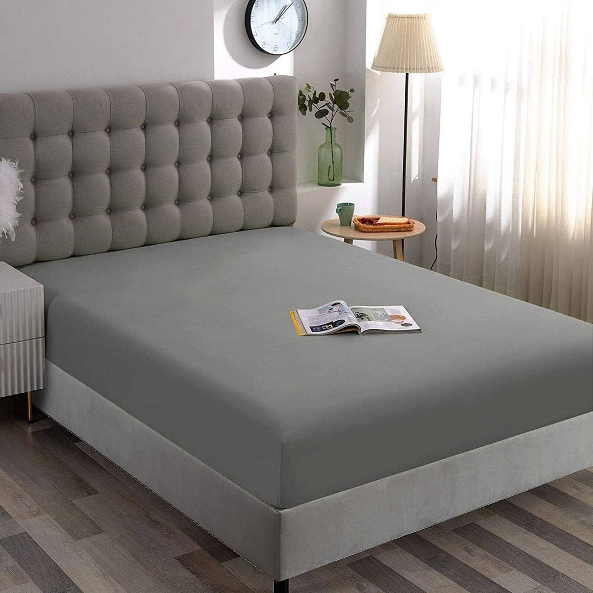 Super King Size Fitted Sheet, Premium Microfiber, Ultra-Soft, 36cm Deep ...