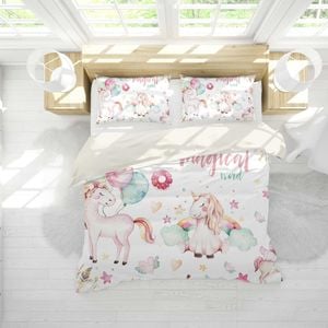 3D Watercolor Unicorn Rainbow Quilt Cover Set Bedding Set Pillowcases 25