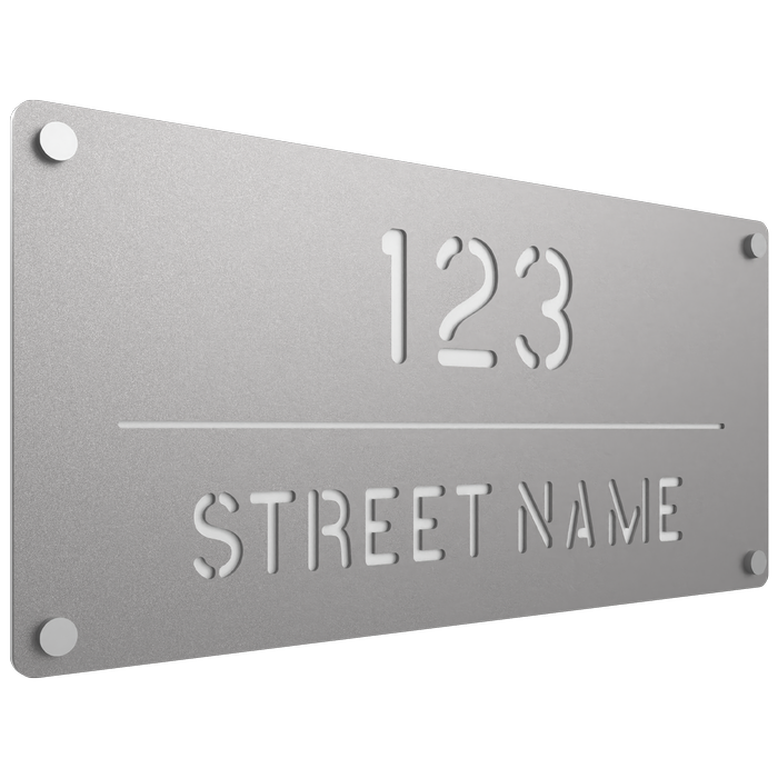 ProtectorAl 580mm x 280mm Silver Matt Custom House Sign ACM Cut Through - 580mm x 280mm Silver Matt