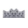 SOGA 90cm Crown Pillow Tufted Light Grey Headboard Cushion