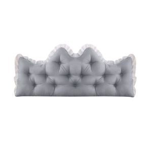 SOGA 90cm Crown Pillow Tufted Light Grey Headboard Cushion
